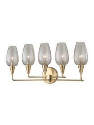 Longmont 5-Light Bath Sconce in Aged Brass.
